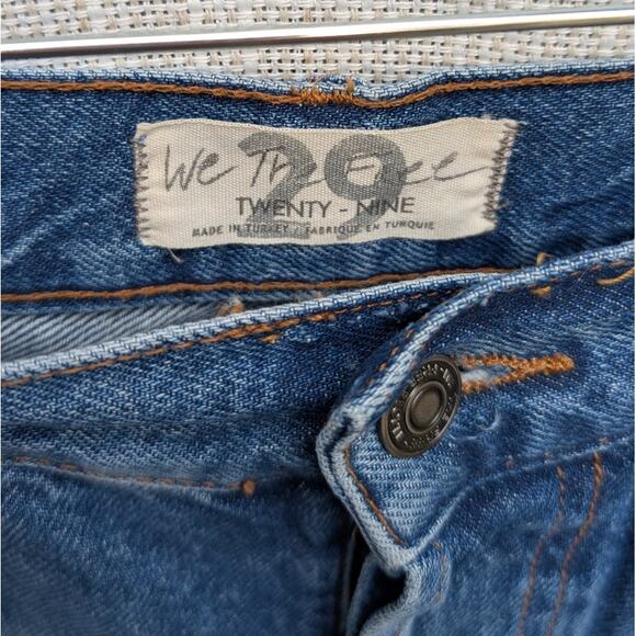 We the Free Free People Distressed Denim High Rise Bermuda Shorts, size 29 - Picture 3 of 10